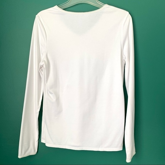 Jaclyn Smith White Basic Long Sleeve Top Base Layer size Medium - Picture 7 of 8
